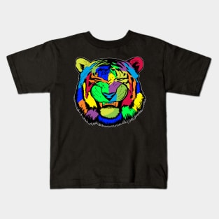 Smiling Psychedelic Tiger Kids T-Shirt